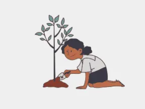 Girl planting tree